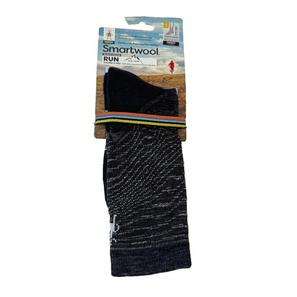 Smartwool Run Adult L Merino Wool Socks Black Crew Length Athlete Rob Krar - Picture 1 of 7